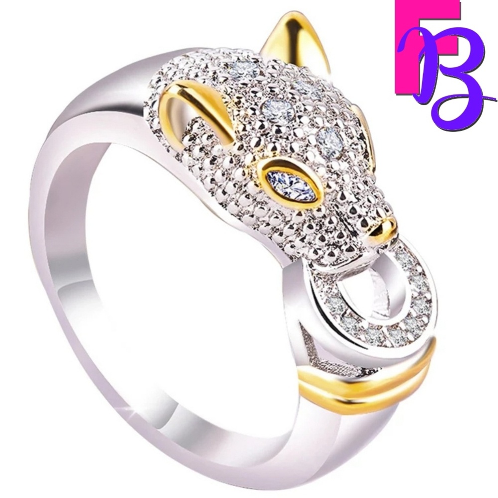 Designer Silver & Gold Panther Ring - Picture 8 of 12